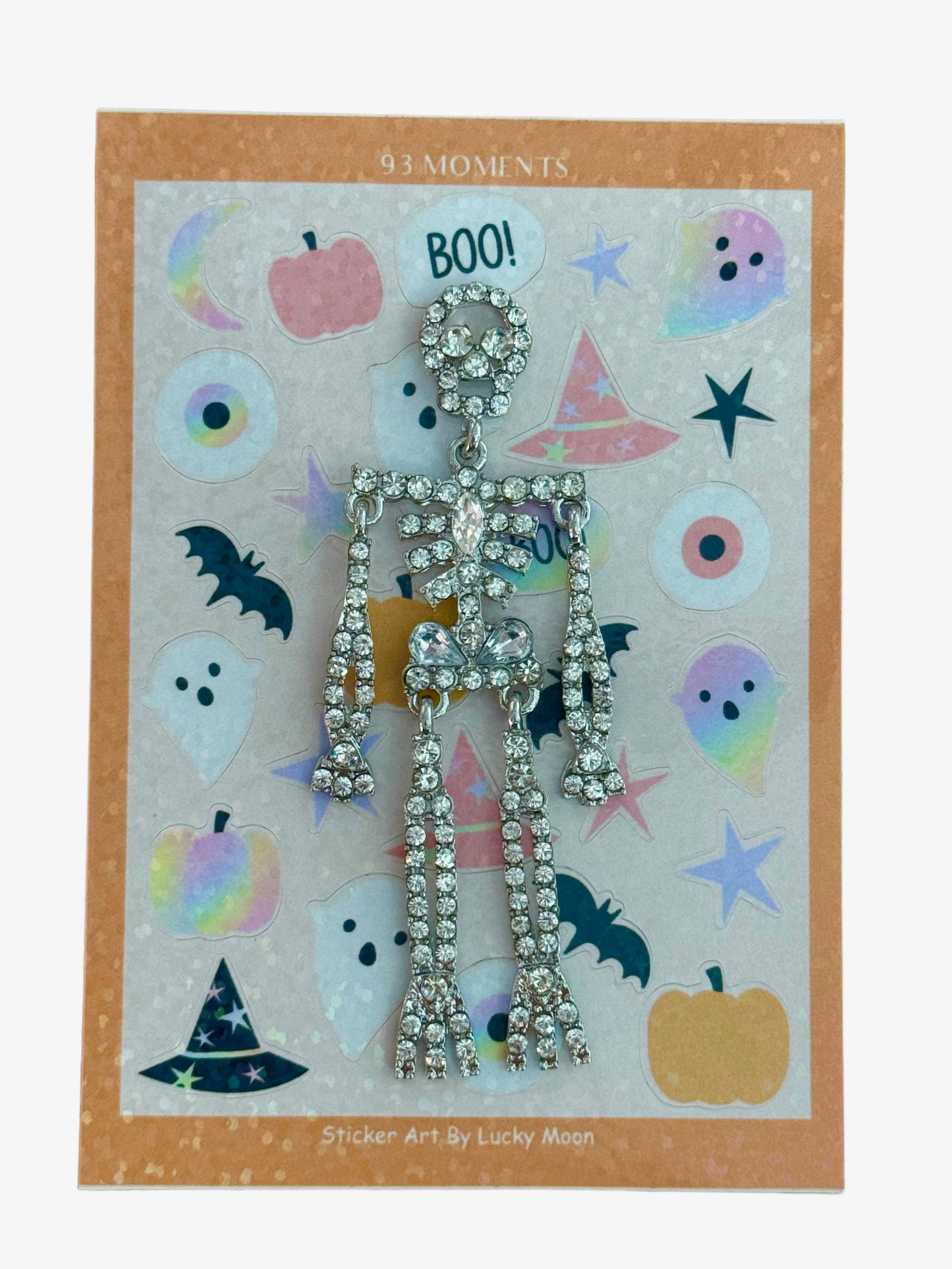 Crystal Skeleton Pin
