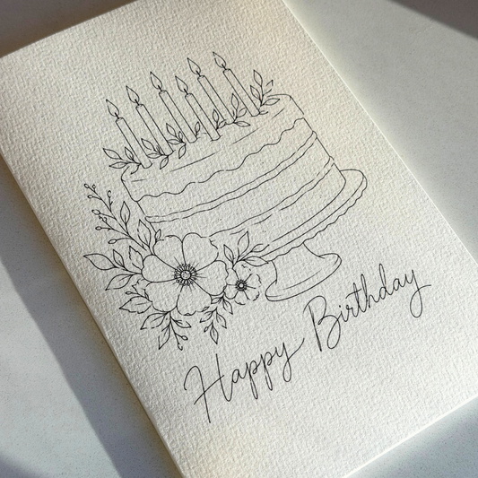DIY Watercolor Card Digital Download - Happy Birthday 002